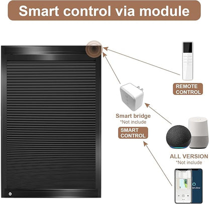 LEXEN Smart Bottom Up Honeycomb Shades WiFi Enabled Motorized Cellular Blinds Works with Alexa/Google Home Easy Install Blackout Honeycomb Blinds with Aluminum Frame Customize Size-White(Black Frame)