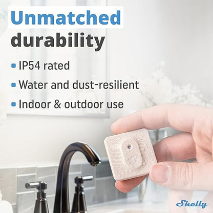 Shelly Bluetooth Smart Temperature & Humidity Sensor with Remote App Control & Monitoring, Home Assistant, Alexa, Google Home, Smart Scenes, IP54, Notification Alerts, Blu H&T Ivory