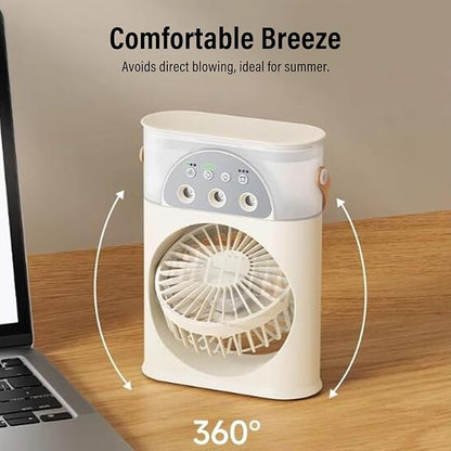 RiToEasysports Portable Air Conditioners, Evaporative Cooler Personal Air Cooler with 3 Speeds 4000mAh Battery Timer USB C Charging for Home Office Travel