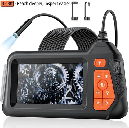 Nfutreon 32.8FT Flexible Borescope Camera- 4.3" 1080P HD, IP67 Waterproof Industrial Endoscope Camera for Sewer/Automotive Pipe/Wall Inspection,1pack