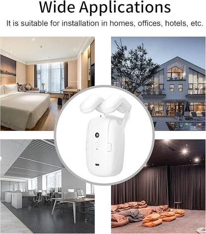 2PCS Tuya WiFi Intelligent Curtain Motor Electric Curtain Robot Automatic Opener No Wiring with Gateways Support APP Remote Control Timer Setup Temperature & Light Sensing Compatible with Home