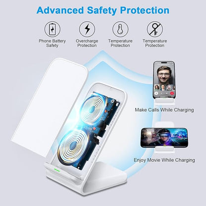 Pixel Fast Wireless Charger, 15W Wireless Charging Stand for Google Pixel 9a 9 Pro XL 8a 8 Pro 7a 7 Pro 6 Pro, Android Phone Wireless Charger Stand for Samsung Galaxy S25 Ultra S24 S23, iPhone 16 15