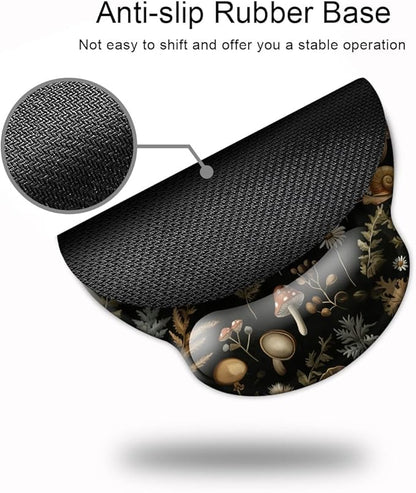 Ergonomic Mouse Pad with Wrist Support,Mouse Pad with Wrist Rest,Relieve Wrist Pain Mousepad Non-Slip Rubber Base,Mouse Pads for Desk,Computers,Laptop,Office,Home,Accessories Plant Mushroom