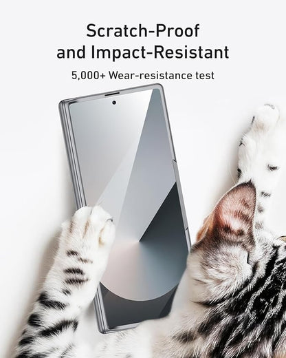 Miimall for Galaxy Z Fold 7 Case with Privacy Screen Protector, Built-in Adjustable Kickstand & Magnetic Hinge & Upgraded Camera Protection All-Inclusive Protective Cases for Galaxy Z Fold 7 5G Grey