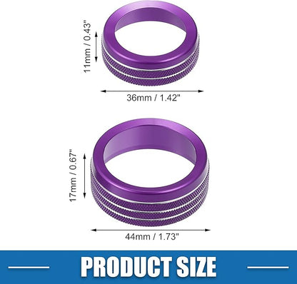 A ABSOPRO Car Air Conditioner Knobs Decals AC Radio Switch Knob Cover for Dodge Durango 2014-2020 for Jeep Cherokee Grand Cherokee 2014-2021 Purple (Set of 3)