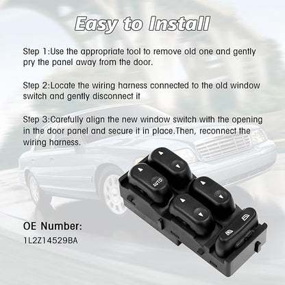 Ford Power Window Switch Replacement for 2002 2003 2004 Ford F250 F350 F450 F550,2002-2003 Explorer, 2002-2005 Excursion Mercury Mountaineer Replacement Button Windows Switches - OE 1L2Z14529BA