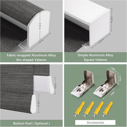 ZSHINE Motorized Blackout Window Blinds Customize Width Remote Control Wireless and Rechargeable Window Roller Shades for, Home, Office, Hotel, Club, Restaurant and Cinema(82028E)