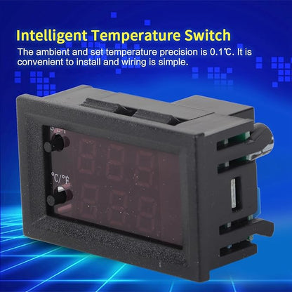 Fayelume Temperature Controller, Digital Display DC 12V Thermostat, -50 to 110 Celsius Programmable Temperature Sensor for Home, Heater, Equipment Case