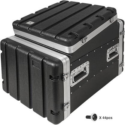Sound Town Lightweight and Compact 8U ATA ABS Rack Case, with Slant Mixer Top, 21" Depth, 10U Top and 8U Side Spaces (STMR-A10X8U)