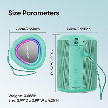 Portable Bluetooth Speaker Valentines Gifts For Him: Powerful Crystal Clear Sound/Romantic Light/IPX5 Waterproof/All Day Playtime/BT 5.3/TWS Paring,Small Wireless Speaker for Outdoor|Travel|Date Night