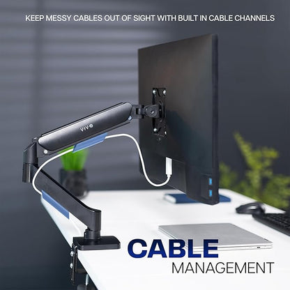 VIVO Single 17 to 32 inch Monitor Height Adjustable Counterbalance Mechanical Arm Desk Stand, Classic, Universal VESA Mount, STAND-V001O