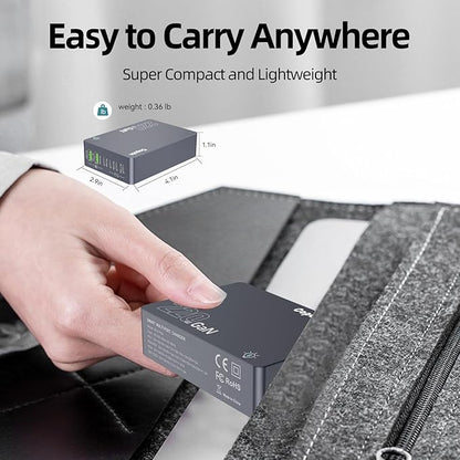 220W USB C Charger Block, 6-Port GaN USB C Charging Station PD 100W PC Laptop Fast Charger Adapter Compatible with iPhone 17, Galaxy 25, MacBook,ipad and More Devices(Gray)