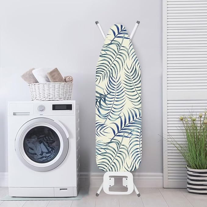ZCFYGDX Easy Installation 15 x 48 Ironing Board Covers - Hawaiian Palm Leaf Print Elastic Edge & Nylon Buckle Straps Fasteners, Suitable for Most Iron Board, Stain Resistant Protective Cover