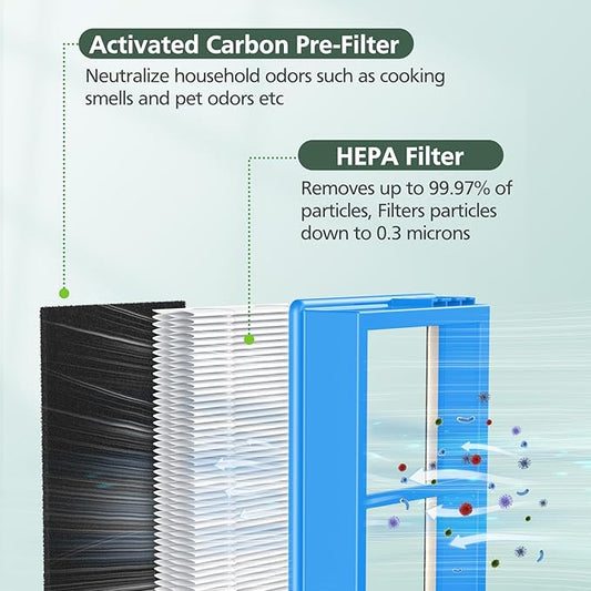 HAPF30AT Filter Replacement for Holmes AER1 Type Total Air Purifier, True Hepa Filter for HAPF30AT HAP242-NUC HAP424 HAP706 HAP716 HAP9240 et.