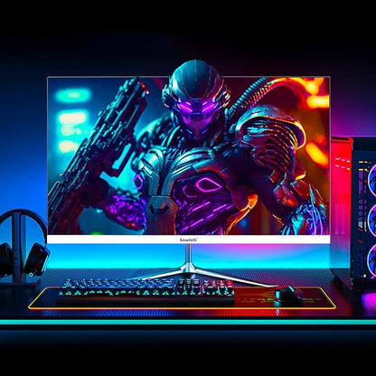 Gawfolk Gaming Monitor 24.5 Inch 200Hz Built-in Speakers, 180hz PC Monitor FHD 1080P Frameless Computer Monitors, VA,sRGB 100%, DisplayPort, HDMI, Eye Care, Wall Mount Compatible (White)