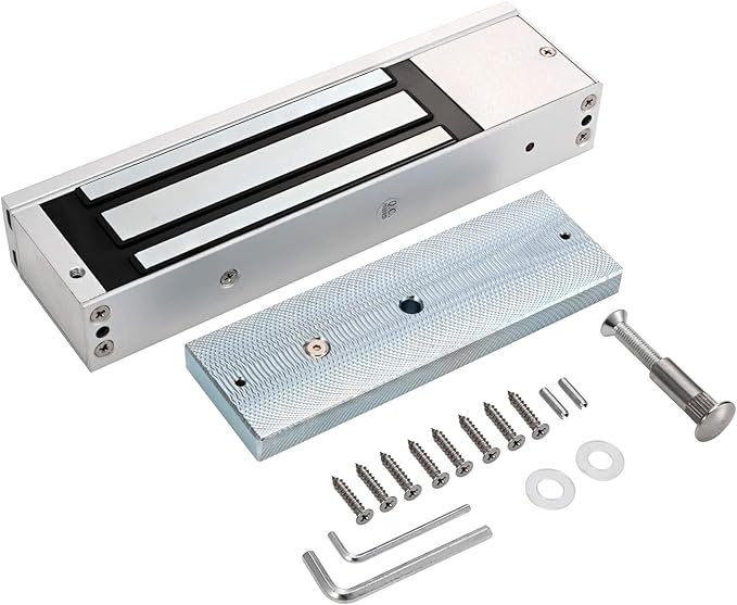 Door Access Control System 1200lbs Magnetic Lock Kit with ZL Bracket 4 Remote Controls Stainless Steel Exit Button