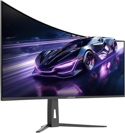 Amzfast 34 Inch 200Hz UltraWide Curved WQHD 3440x1440 Gaming Monitor, 1ms G-SYNC Compatible, 1500R, PIP/PBP, 131% sRGB, 96% DCI-P3, Height Adjustable,TÜV Rheinland, HDMI 2.1 x 2 & DP 1.4 x 1, AMZG34C8