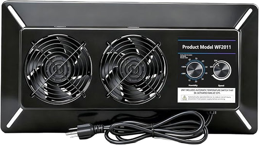 Pewoaoa 220 CFM Crawlspace Vent Fan, With Humidistat, Crawlspace Fans, For Moisture Reduction, Radon Mitigation, Freeze Protection, Ideal for Basement, Attic, Crawl Space Fan Vent(Air Out)