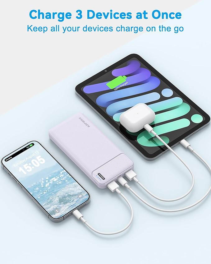 AsperX 2-Pack 10000mAh USB C Output Portable Charger Power Bank Fast Charging, Portable Phone Charger External Battery Pack for iPhone, Android, Google LG and Heated Vest
