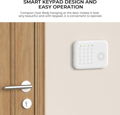 PGST Home Security Alarm System,Smart Home Alarm System with Door/Motion Sensors,GSM 4G/Tuya APP Alerts,Compatible with Alexa and Google Assiatant for Home,Villa,Kids Safety