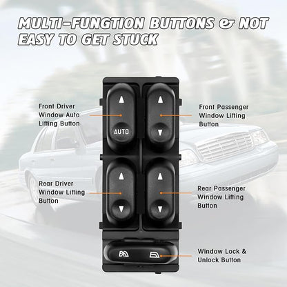Ford Power Window Switch Replacement for 2002 2003 2004 Ford F250 F350 F450 F550,2002-2003 Explorer, 2002-2005 Excursion Mercury Mountaineer Replacement Button Windows Switches - OE 1L2Z14529BA