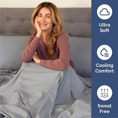 Queen Size 4 Piece Sheet Set - Comfy Breathable & Cooling Bed Sheets Set - Hotel Luxury Bedding for Women, Men, Kids, Teens, Boys & Girls - Deep Pockets, Soft and Wrinkle Free - Oeko-Tex - Steel Blue