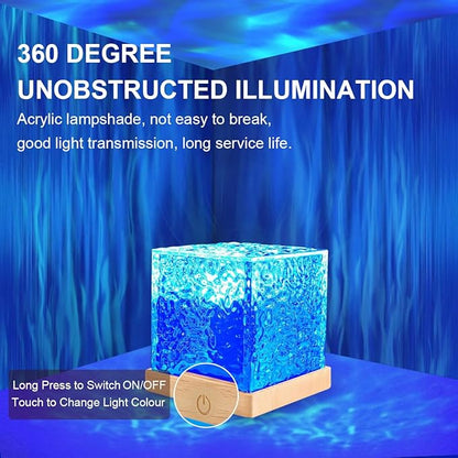 ACENZ Ocean Wave Projector Light,16 Colors Ocean Lamp Water Ripple Cube Night Light with Remote for Bedrooms,Games, Birthdays,Festivals (Ocean Lamp)