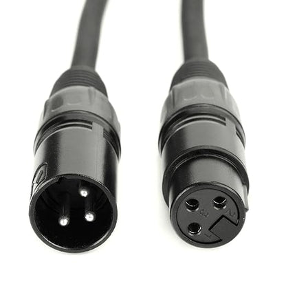 MFL. 6.6 ft Flexible DMX Cable 3 Pin Signal XLR Male to Female Cable Wire for Stage Lighting DJ Lights, 110 Ohms Impedance, Black, 4 Pack