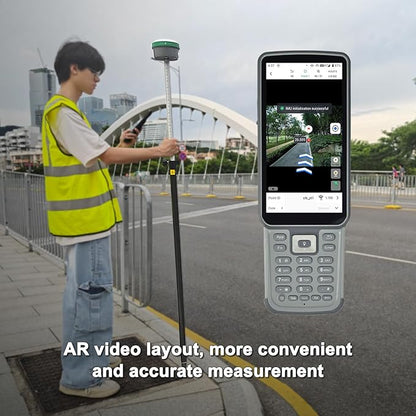 SMA60 AR Visual Photogrammetry RTK GNSS Survey System | Dual Cameras for AR Stakeout & Image Measurement, OLED Display, 60° Tilt, IP68, 4G UHF WiFi Bluetooth, High Precision Land Survey Equipment
