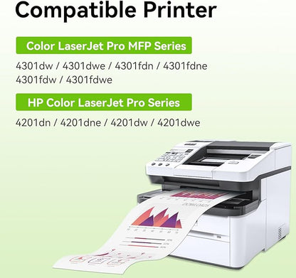 swiss toner 210X Toner Cartridges 4 Pack with Chip Compatible for HP 210X 210A Toner Replacement for HP Color LaserJet Pro MFP 4301fdw 4301fdn 4201dw Pro 4201dn 4201dw W2100A W2100X High Yield (BCMY)