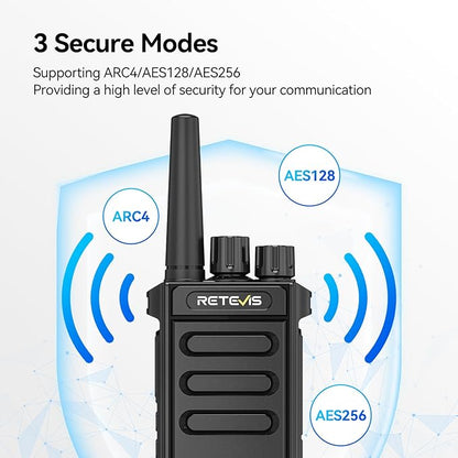 Retevis MateTalk P4 Digital Walkie Talkies with Earpice, Dual Mode, Secure Call, Long Range Waterproof 2 Way Radio for Adults, Rechargeable, Type-C, VOX, DMR Radio for Hotel School Church(2 Pack)