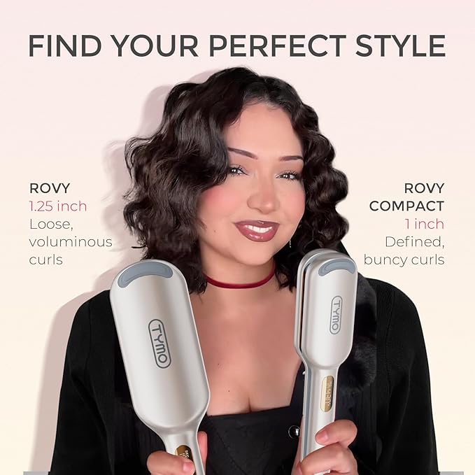Curling Iron Hair Crimper Waver - TYMO ROVY Beach Waves Curling Wand, Ionic Deep Waver Hair Curler Tool with Ceramic 3 Barrel for Women, Dual Voltage, Anti-Scald, Easy to Use, Elegant Gold, 1 Inch