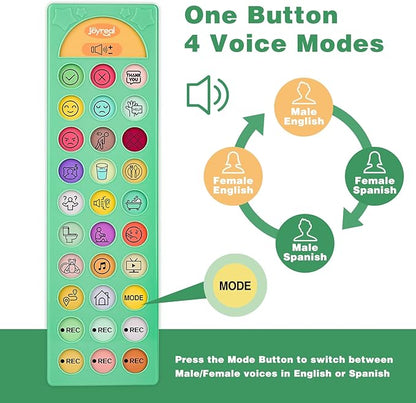 Joyreal AAC Device for Autism, Non Verbal Communication Tools for Speech Therapy&Stroke Rehab. Autism Talking Aids with 6 Programmable Buttons & Adjustable Volume for Kids&Adults(EN/ES Voice Switch)