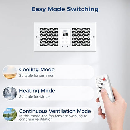 ALORAIR Room to Room Fan with Remote Control, 300CFM Through Wall Ventilation Fan with Dual Fans, Temperature Control, for Kitchen, Laundry, Room, RTR300CV
