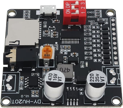 DiGiYes 20W Voice Playback Module DC 6-35V 24-bit DAC Output Support TF Card 32GB for Broadcast Device DIY, Support USB Downloadable Music Player Board