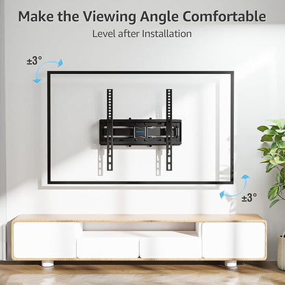 MOUNTUP UL Listed TV Wall Mount, Full Motion TV Mount for Most 26-65 Inch Flat/Curved TVs Fit 16" Wood Stud, Wall Mount TVs Bracket with Dual Swivel Articulating Arm Max VESA 400x400mm up to 88 LBS