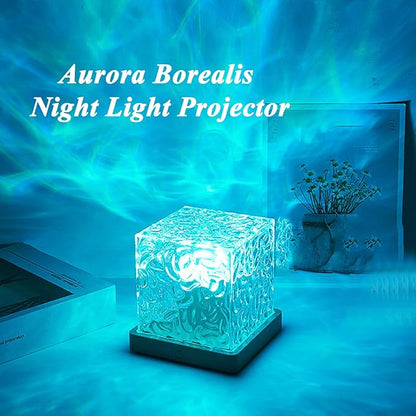 citosisk Aurora Borealis Night Light Dreamscape Projector, Magical Northern Lights for Your Room, 3/16 Colors Ambient Dynamic Wave Cube Lamp with Remote (16 Colors Rechargeable, Wood)