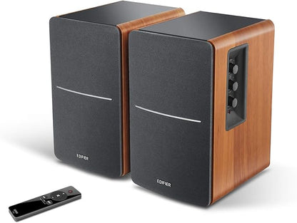 Edifier R1280Ts Powered Bookshelf Speakers - 2.0 Stereo Active Near Field Monitors - Studio Monitor Speaker - 42 Watts RMS with Subwoofer Line Out - Wooden Enclosure