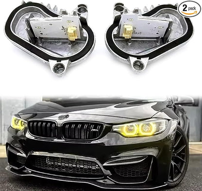 SOCAL-LED LIGHTING Yellow Angel Eye Daytime Running Light DRL Non-Adaptive Headlight Insert Diode Module LED Control Unit Fit for BMW 2018-2020 F32 F33 F36 4 Series LCI, Pack of 2
