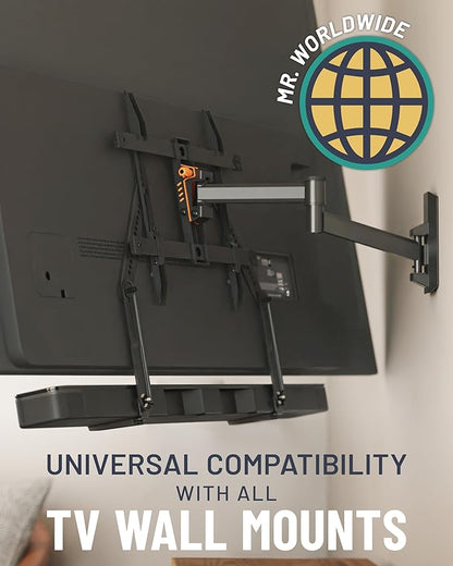 ECHOGEAR Sound Bar Mounting Bracket for Under TV - Adjustable Height & Depth for Max Compatibility Between TV & Soundbar - Dolby Atmos Compatible & Works with LG, Vizio, Bose & More