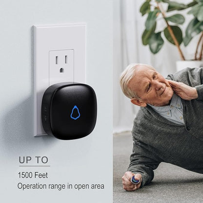 Caregiver Pager, Wireless Call Button for Seniors/Elderly at Home, 3 SOS Buttons + 3 Receivers Medical Life Alert System, Emergency Panic Call Bell, Nurse Calling & Patient Assistance Alarm