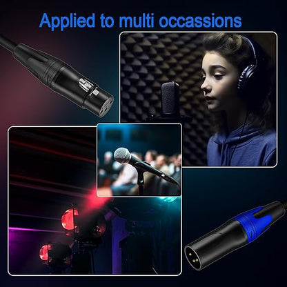 LanSenSu XLR Female to 2 XLR Male Patch Y Cable - 10ft Balanced Microphone Splitter Cord Audio Adaptor (1Pack)