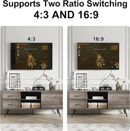 Arector N64 to HDMI Converter, HDMI Converter Supports 4:3/16:9 Ratio Conversion, Compatible for Nintendo 64/SNES/NGC/SFC