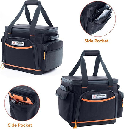 FRECOLSH Travel Carrying Case Compatible with Jackery 500, Portable Power Station Storage Case with Water- proof Bottom and Pocket for Jackery Accessories, Storage Bag Only