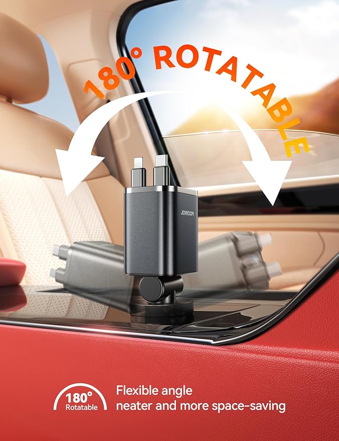 [2025 Ultra-Compact] 84W Retractable Car Charger, [Upgrade PD 45W] Car Charger USB C for iPhone 16 Pro Fast Charging, Car Accessories, Travel Essentials Gifts for Women Men, for iPhone 16 15 14 13 12