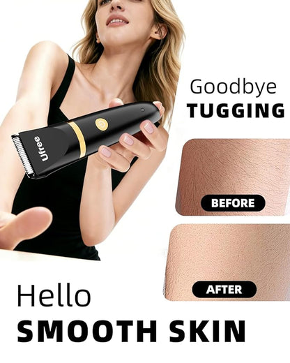 Ufree Body Hair Trimmer for Women, Manscape Pubic Hair Trimmer, 3 in 1 Body Grooming Kit for Lady, Waterproof Body Electric Shaver Razor, Grooming for Face and Body, Gifts for Women, Black