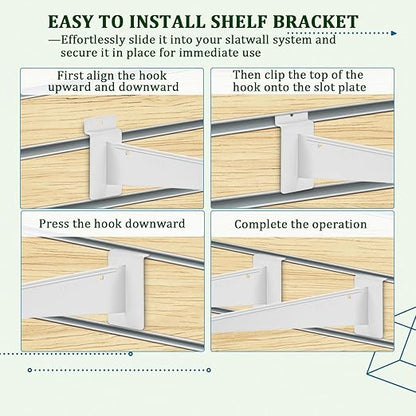 10Pack Slatwall Shelf Brackets,6 inch Slatwall Bracket for Shelves,Heavy Duty Metal Slatwall Accessories with Lip for Slat Wall Panels Shelving Display Home Commercial - Slatwall Knife Shelf Bracket