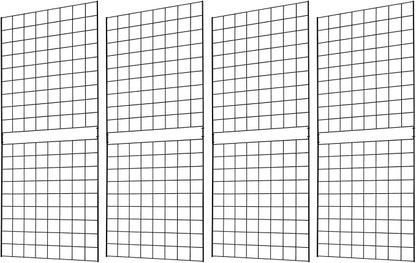 7RiversART Grid Wall Commercial Grade Grid Panels Heavy Duty Panel for Retail Display Wall 2' W x 5' H, Black (Pack of 4) Easily Portable