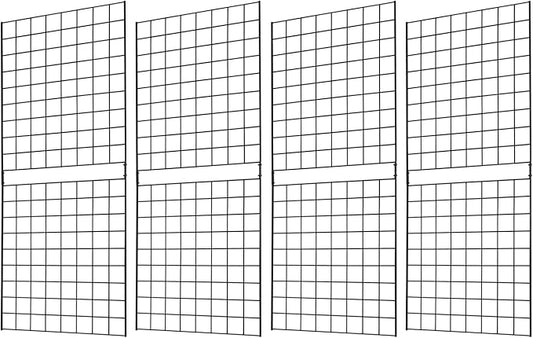 7RiversART Grid Wall Commercial Grade Grid Panels Heavy Duty Panel for Retail Display Wall 2' W x 5' H, Black (Pack of 4) Easily Portable