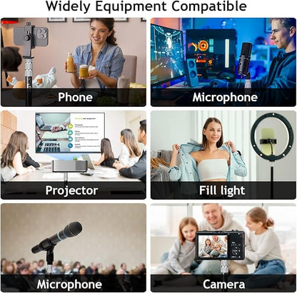 Taisioner Camera Desk Mount with 360° Ball Head, 15.7"-35.4" Adjustable Aluminum Alloy Stand - 6.6LBS Load C Clamp for DSLR, Ring Light, Live Streaming, Photo/Video Shooting